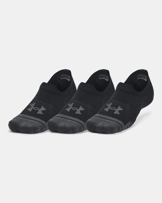 Unisex UA Performance Tech 3-Pack Ultra Low Tab Socks in Black image number 0